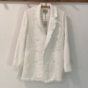 New white tweed jacket